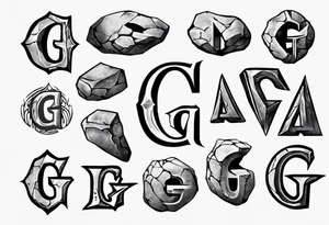 Stone with letter g tattoo idea