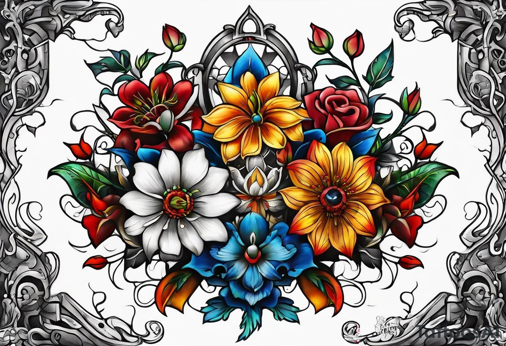 Flower chest piece tattoo idea