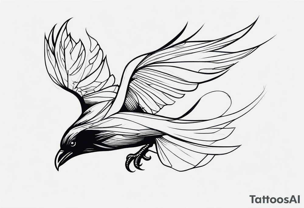 ravens in flight tattoo idea