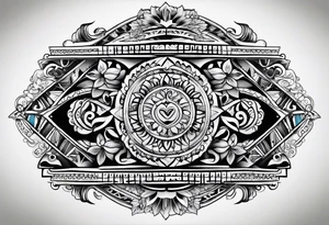 Mexican American inspired Tattoo that incorporates love for family and importance of building wealth. Include elements of the pacific northwest tattoo idea