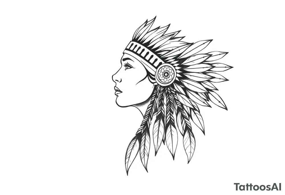 Female Native American tattoo idea