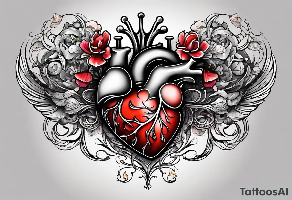 Heart and brain balance tattoo idea