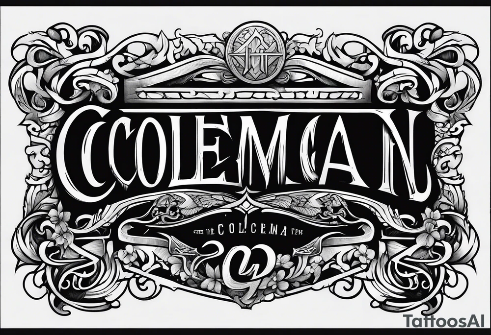 the word coleman in old english font tattoo idea