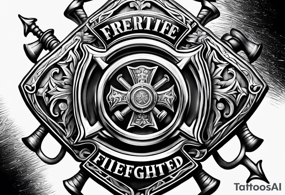 Maltese cross firefighter tattoo idea