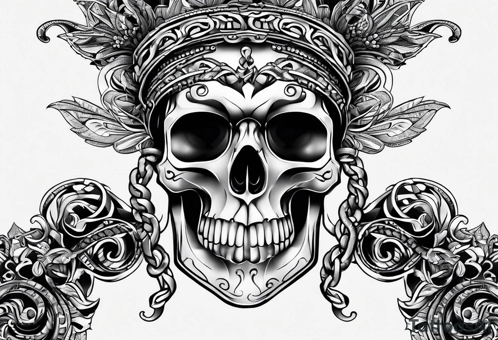 thick bicycle chain wrist tattoo idea