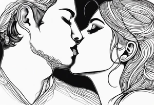 Two person kiss tattoo idea
