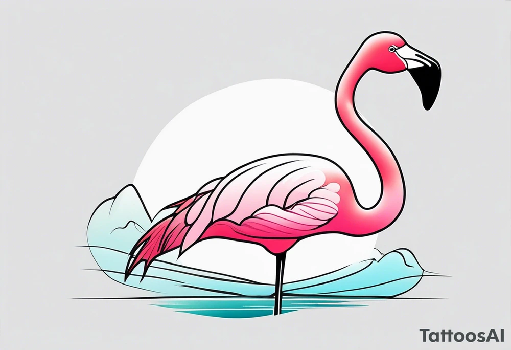 cute flamingo tattoo idea