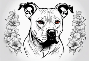 white pitbull pointed ears tattoo idea