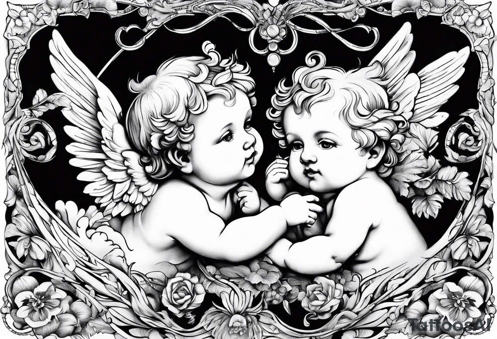 two cherubs tattoo idea
