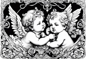 two cherubs tattoo idea