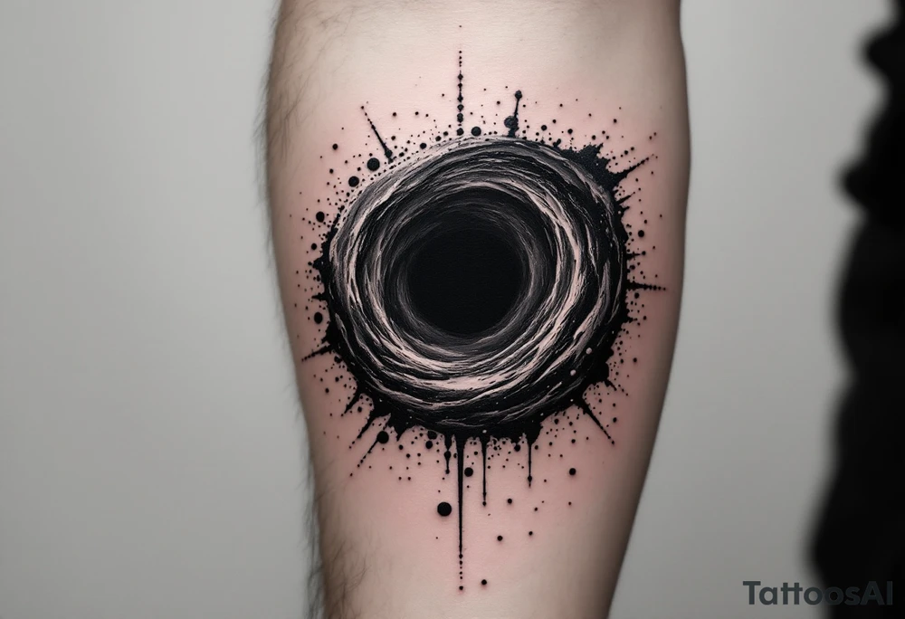 2 different worlds on both sides of a black hole tattoo idea