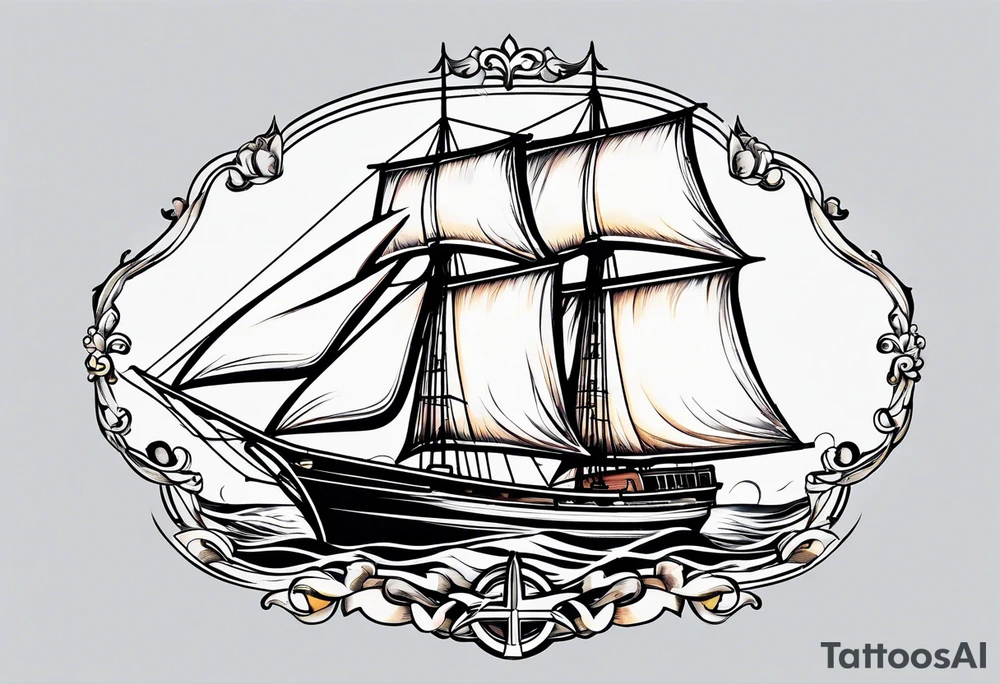 Sail boat tattoo idea