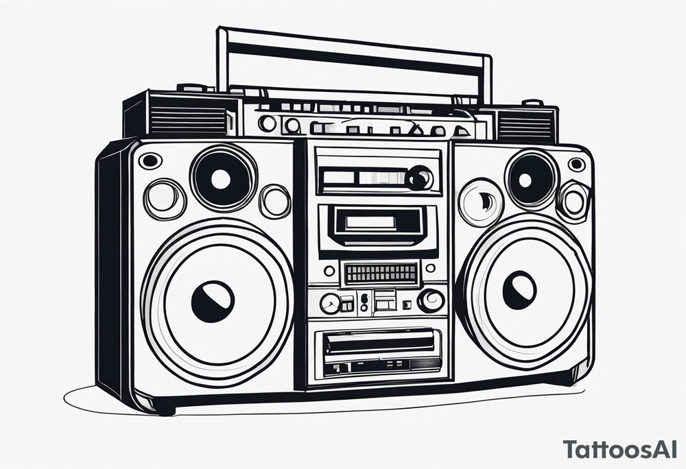 Boombox simple tattoo idea