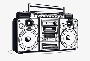 Boombox simple tattoo idea