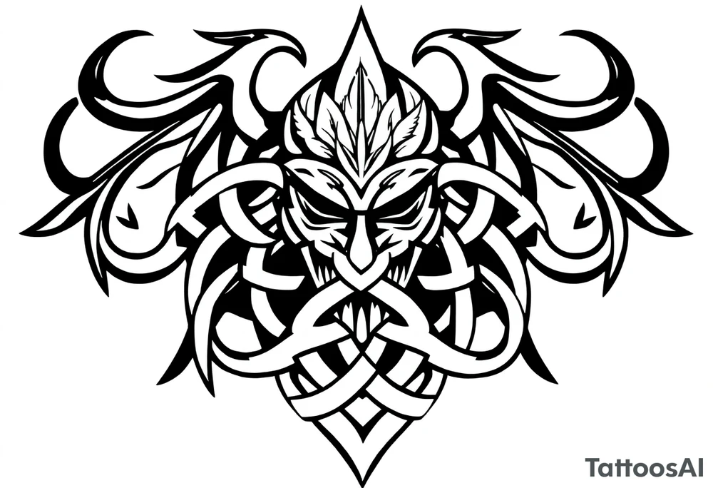 Warrior, courageous, Celtic knot infused with nature tattoo idea