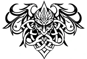 Warrior, courageous, Celtic knot infused with nature tattoo idea