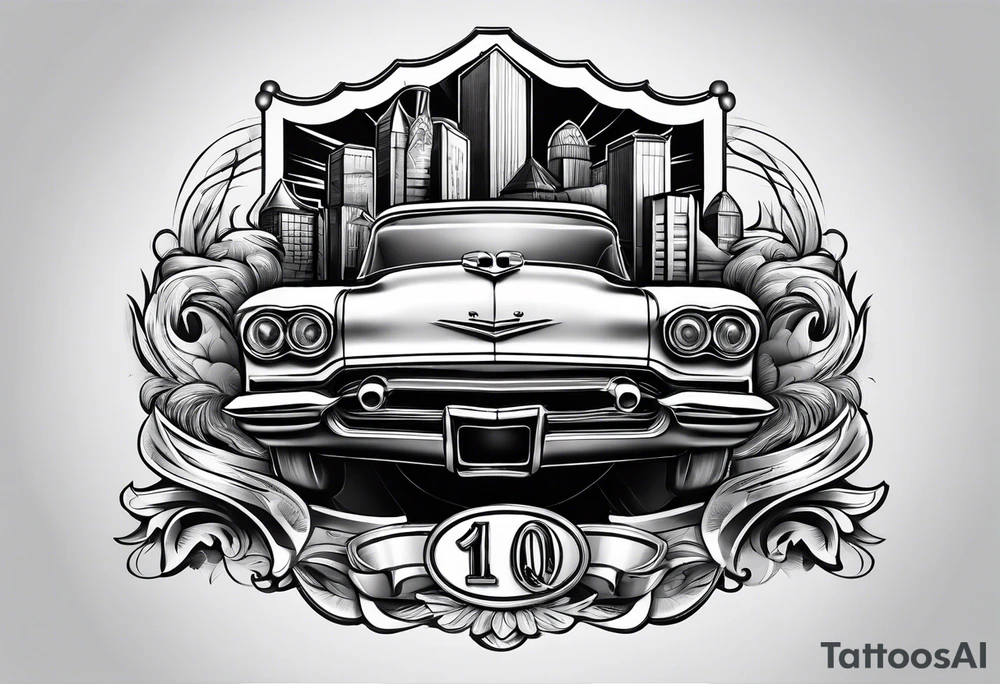 Bowling and cars tattoo idea