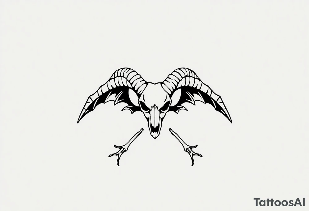 goat bones odd angel surreal tattoo idea