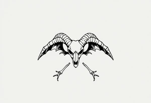 goat bones odd angel surreal tattoo idea