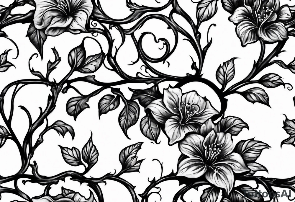 long decaying vines tattoo idea