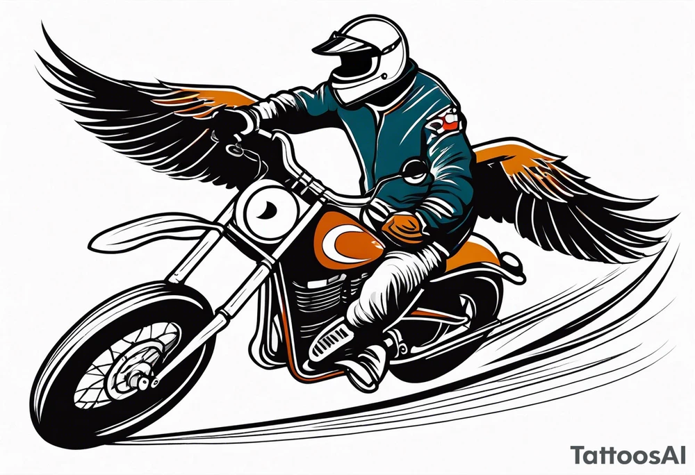 motorcycle speedway rider with an eagle flying over tattoo idea motorcycle speedway rider with an eagle flying over tattoo idea