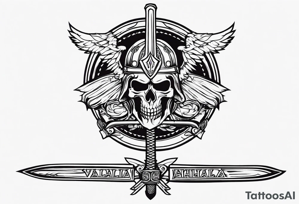 Valhalla soldier sword tattoo idea