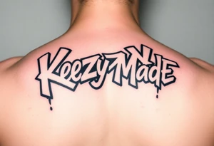 Graffiti spray paint style bubble lettering (KeezY MadE) tattoo idea
