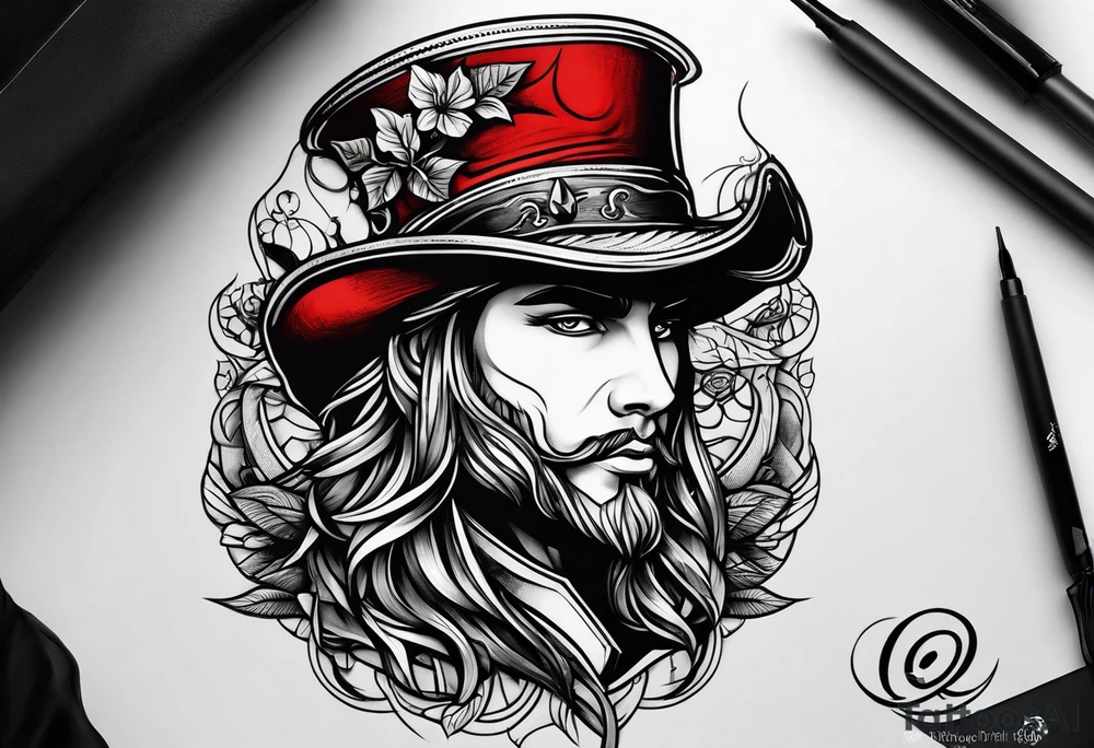 male twink version of iltte red riding hat tattoo idea