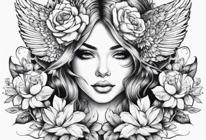 wing, flower, tattoo idea