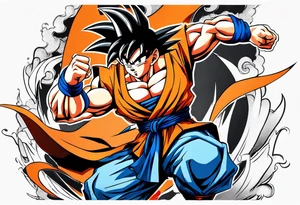 Sleeve tattoo topete name goku, tattoo idea