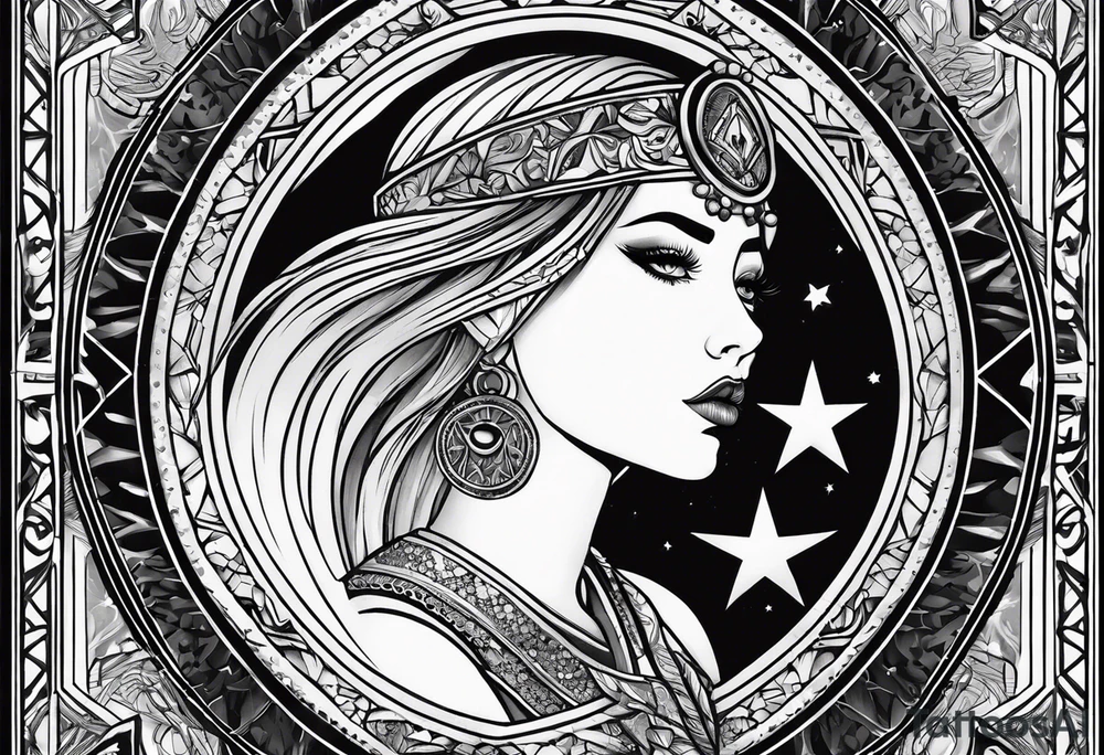 the star (tarot card) with Aquarius feeling tattoo idea