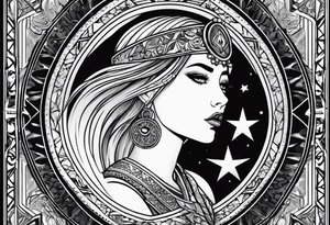 the star (tarot card) with Aquarius feeling tattoo idea