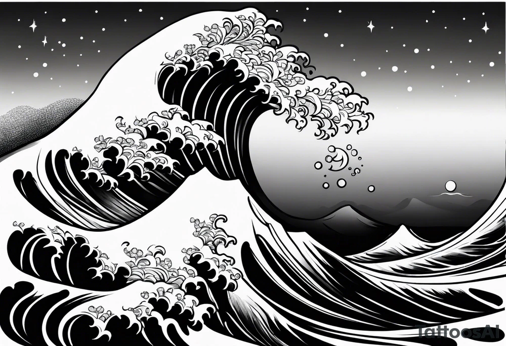 Single ocean wave tattoo idea
