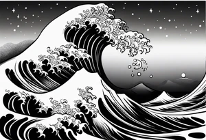 Single ocean wave tattoo idea