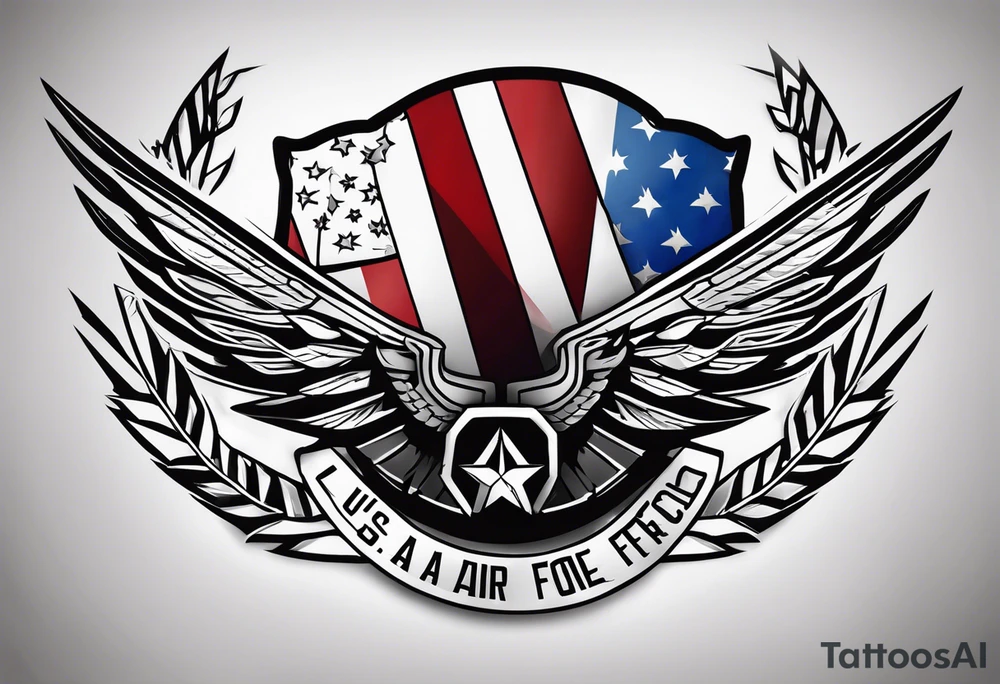 American flag and U.S. Air Force tattoo idea