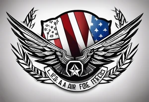 American flag and U.S. Air Force tattoo idea