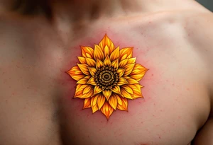 Flower, luminous gold tattoo idea