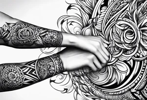 forearm masculine narrow band tattoo with rope pattern tattoo idea