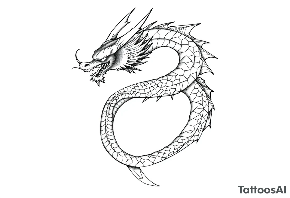 Feminine dragon tattoo idea