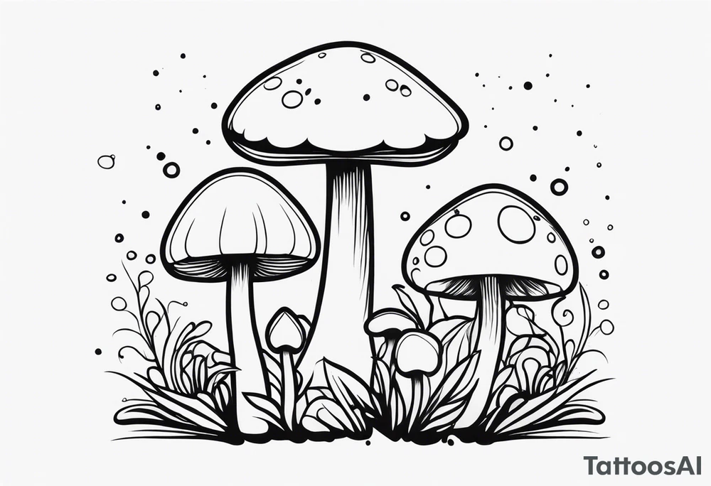 Charming Mushroom tattoo idea