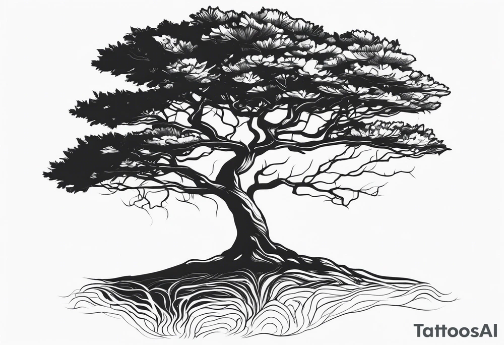 A TINNY TREE WITH ROOT tattoo idea