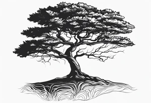 A TINNY TREE WITH ROOT tattoo idea