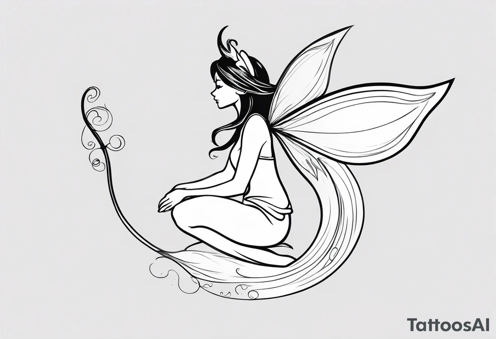 A fairy with a tail tattoo idea
