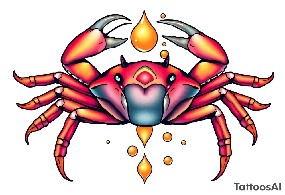 Crab in honey tattoo idea