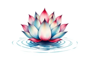 serene lotus flower emerging from sacred waters with ripples tattoo idea