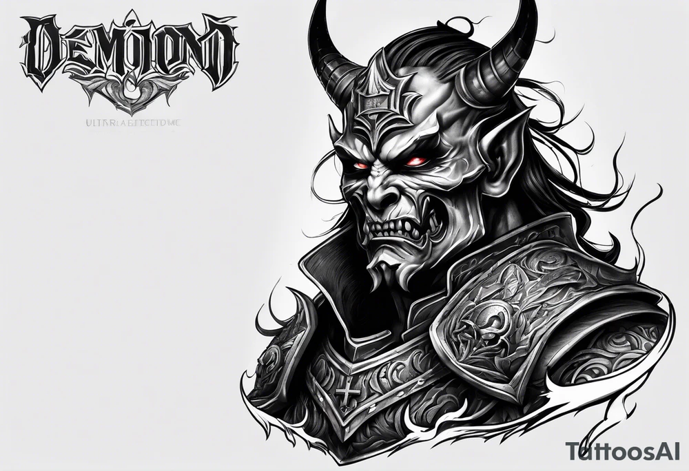 Military demon tattoo idea