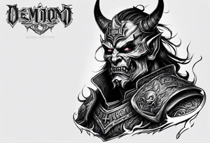 Military demon tattoo idea