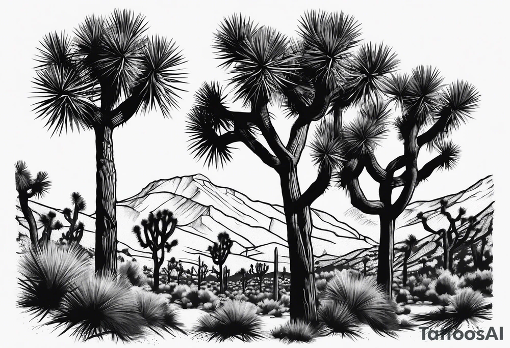 Tall Joshua trees tattoo idea