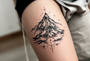 Mount Meru – The cosmic mountain at the center of the universe, often part of traditional Tibetan art. tattoo idea