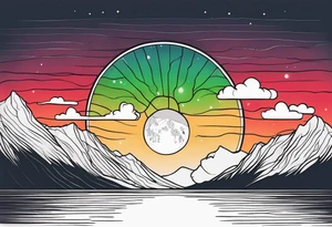 Northern lights with pennywise from IT tattoo idea